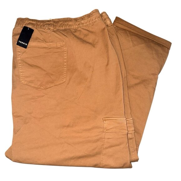 Torrid Weekend Pull On Straight Stretch Twill Cargo Pants Size 6 6X 6XL 30 Brown - Picture 2 of 7